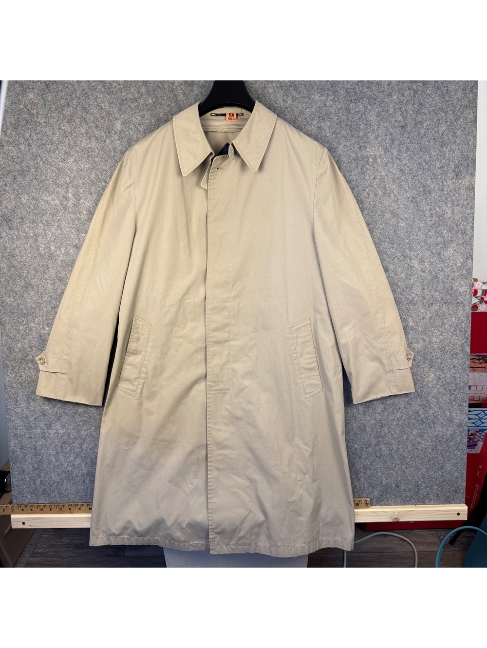 Zachry Corporate Collection Trench Coat No Liner Khaki Beige Men Size 42L 781